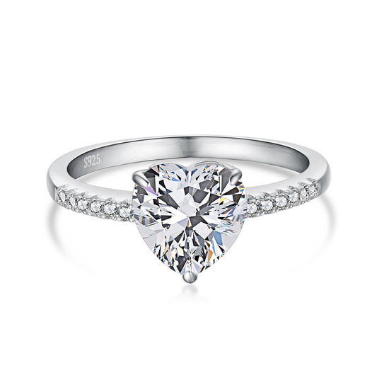 [Hevara Jewelry]2.0 Carat Dazzling Lustrous Heart Cut Lover Ring