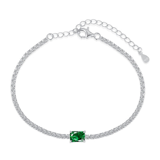 [Hevara Jewelry]1.0 Carat Unique Emerald Cut Banquet Bracelet