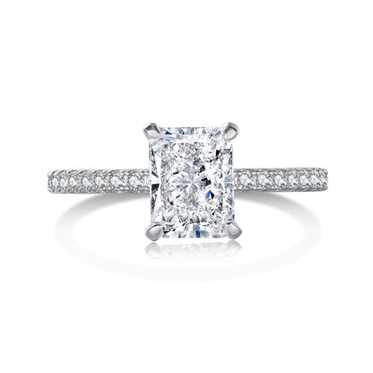 [Hevara Jewelry]2.0 Carat Dazzling Sparkling Radiant Cut Party Ring