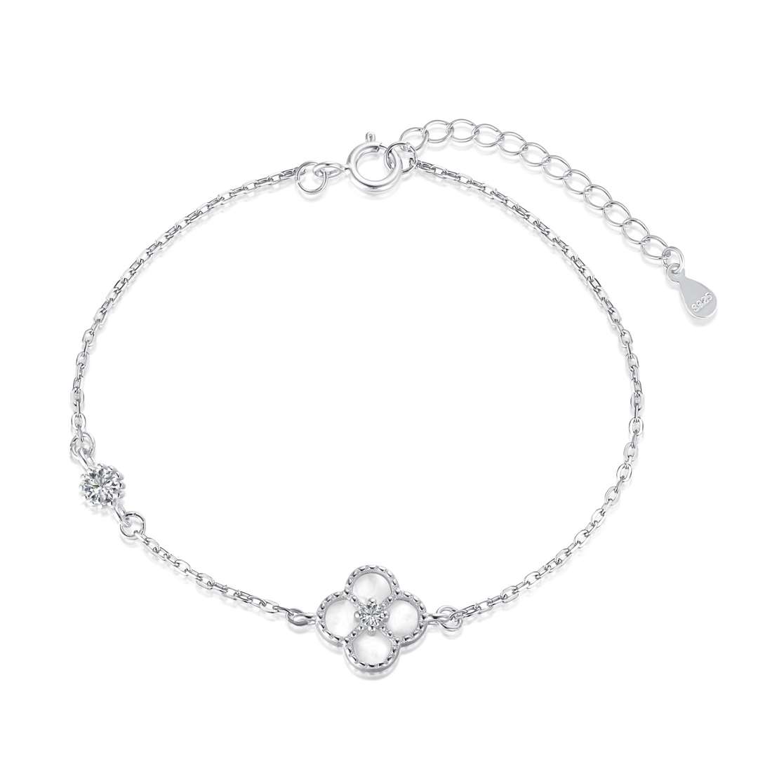[Hevara Jewelry]Delicate Four Leaf Clover Bracelet