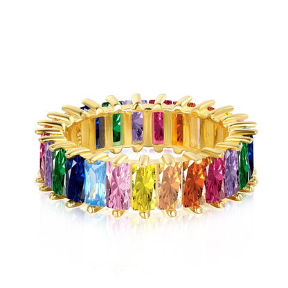 [Hevara Jewelry]Unique Colorful Radiant Cut RIng
