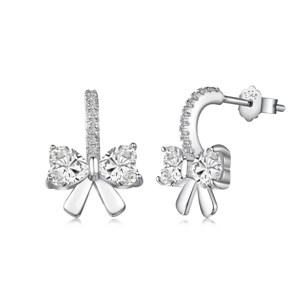 [Hevara Jewelry]Exquisite Earrings With Heart-Shaped Bow Design