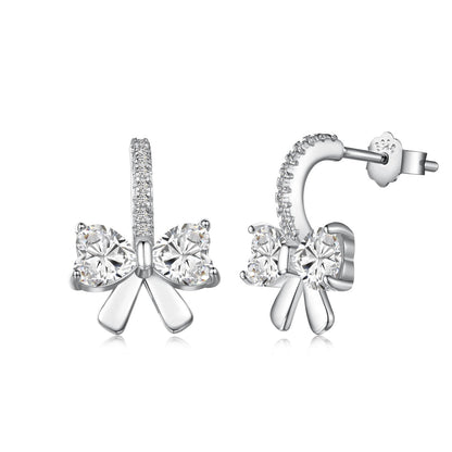 [Hevara Jewelry]Exquisite Earrings With Heart-Shaped Bow Design