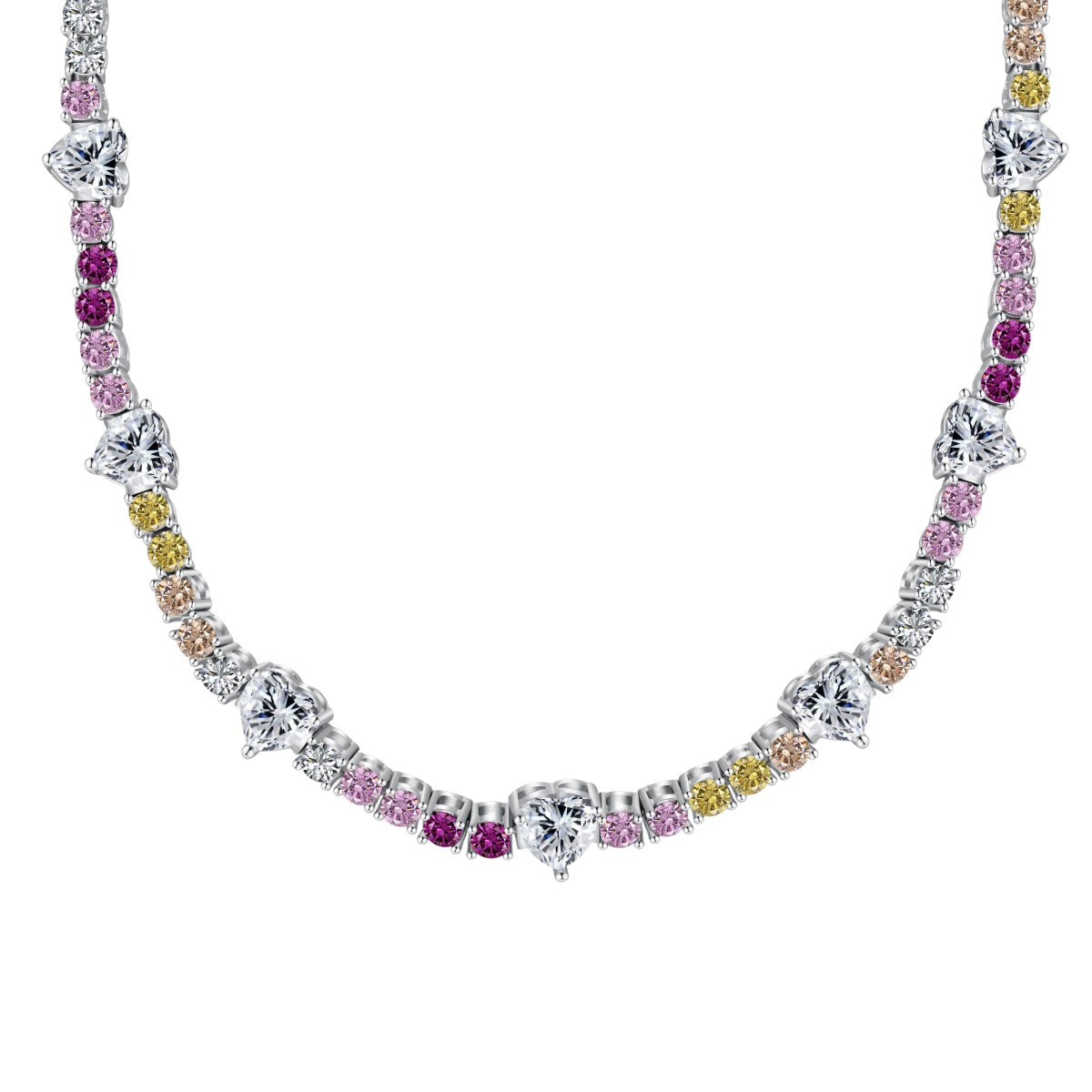 [Hevara Jewelry]Delicate Colorful Rainbow Tennis Chain