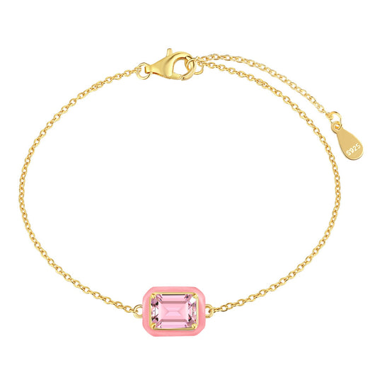 [Hevara Jewelry]2.0 Carat Sparkling Colorful Emerald Cut Daily Bracelet