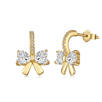 [Hevara Jewelry]Exquisite Earrings With Heart-Shaped Bow Design