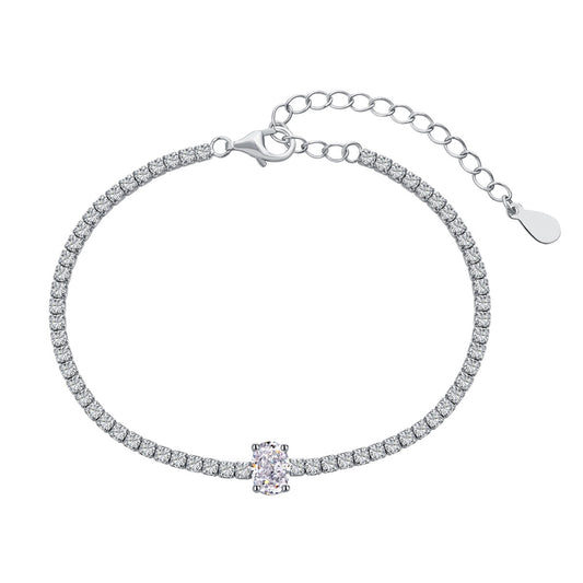 [Hevara Jewelry]0.75 Carat Exquisite Oval Cut Daily Bracelet