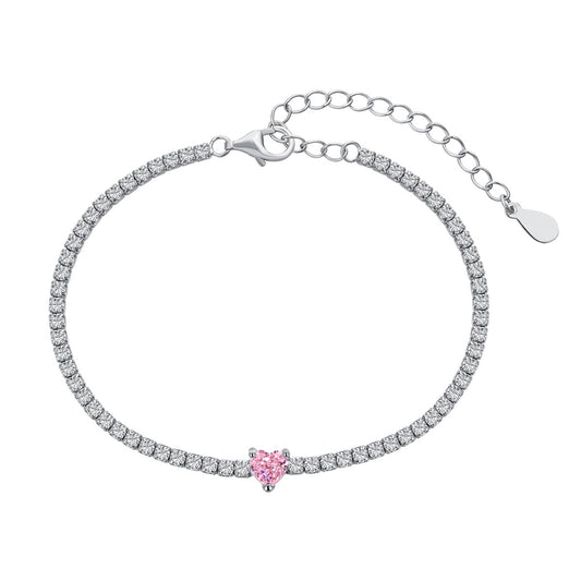 [Hevara Jewelry]0.5 Carat Elegant Romantic Heart Shape Lover Bracelet