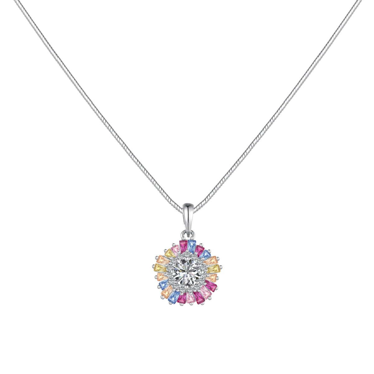 [Hevara Jewelry]Charming Flower Colorful Necklace