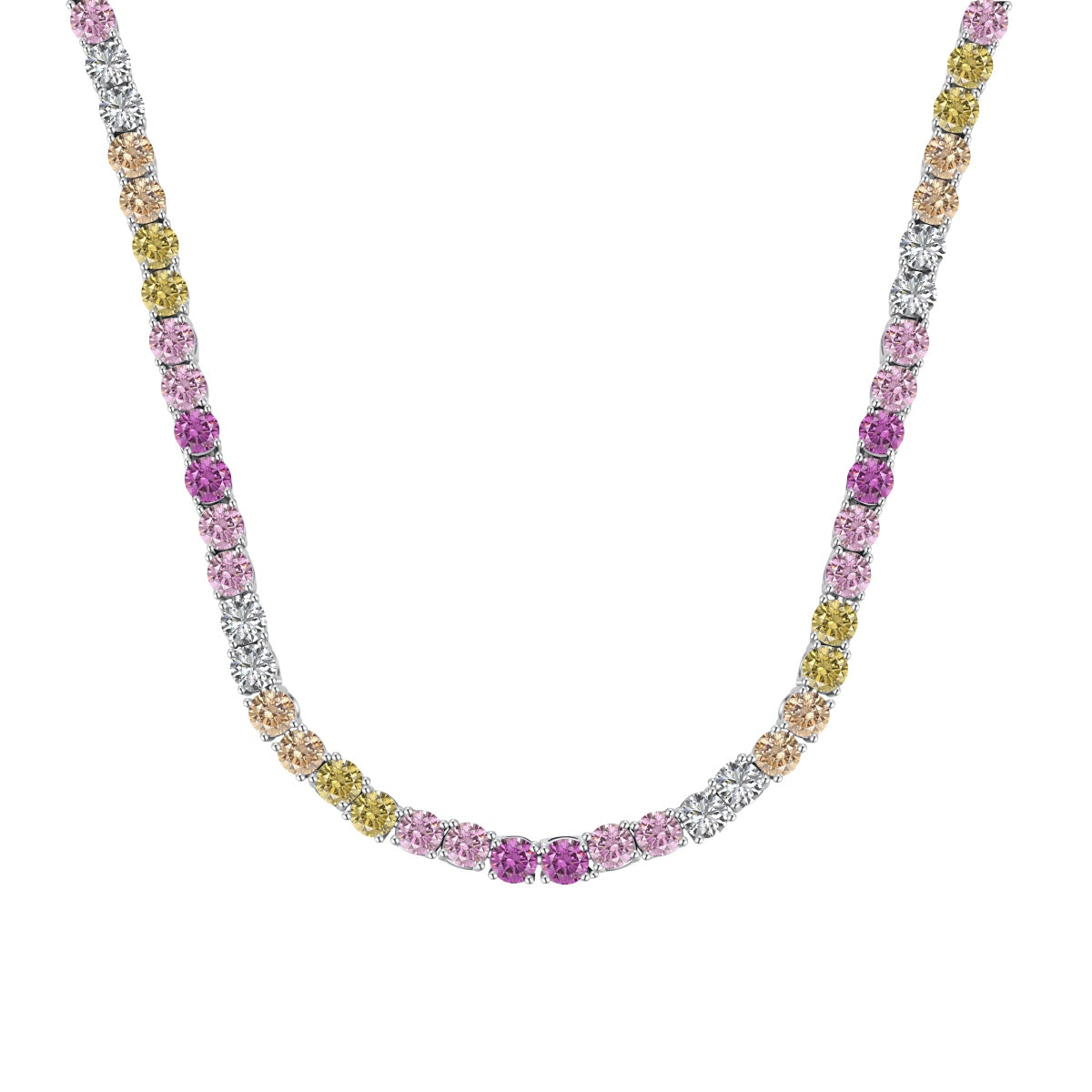 [Hevara Jewelry]Delicate Colorful Tennis Necklace