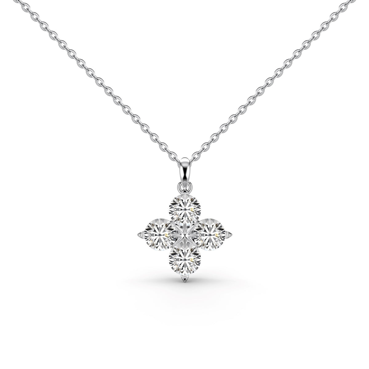 [Hevara Jewelry]Four-Leaf Clover And Eight-Pointed Star Necklace