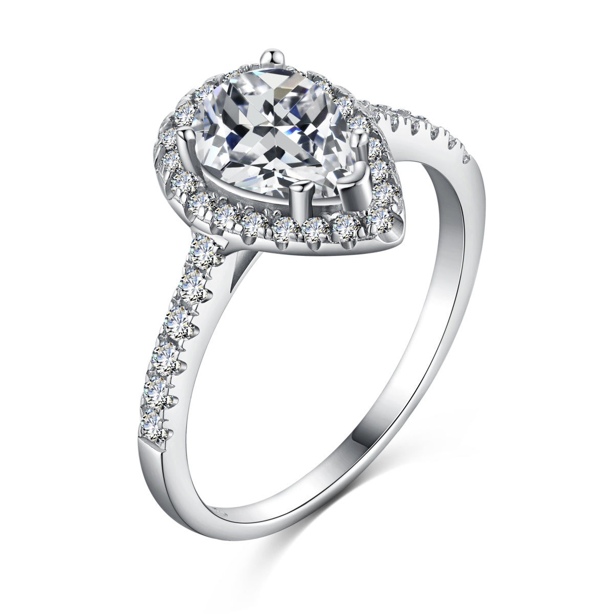 [Hevara Jewelry]1.0 Carat Luxurious Resplendent Water Drop Shape Wedding Ring
