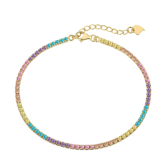 [Hevara Jewelry]Dazzling Colorful Round Cut Daily Bracelet