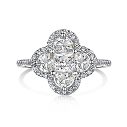 [Hevara Jewelry]Luxurious Eternity Flower Shape Banquet Ring