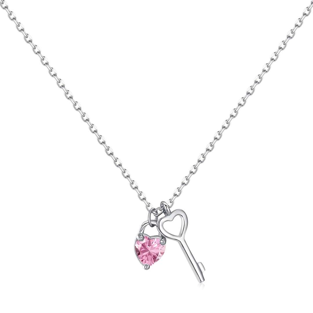 [Hevara Jewelry]Unique Heart Shape Key Pendent Necklace