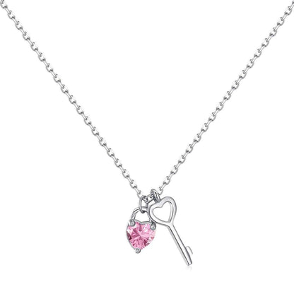 [Hevara Jewelry]Unique Heart Shape Key Pendent Necklace