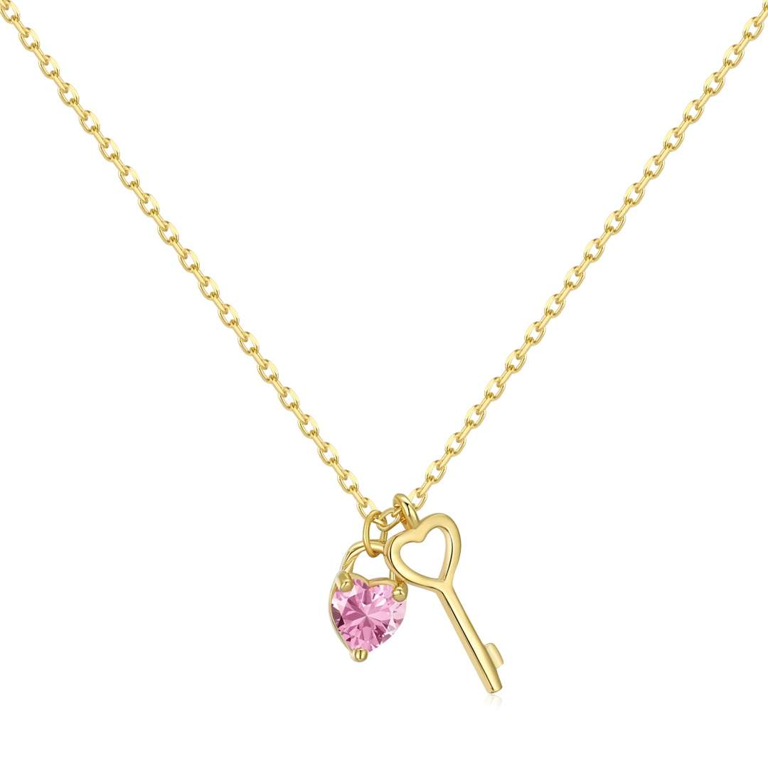 [Hevara Jewelry]Unique Heart Shape Key Pendent Necklace