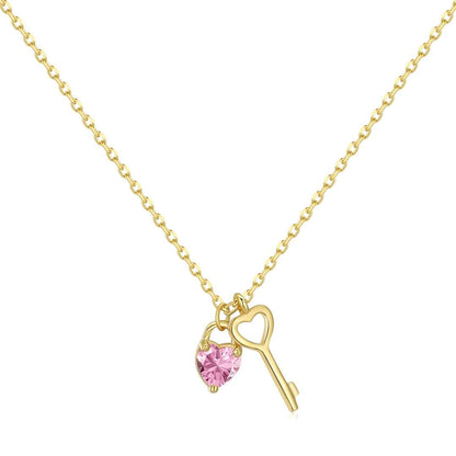 [Hevara Jewelry]Unique Heart Shape Key Pendent Necklace