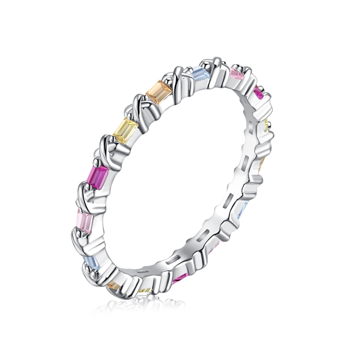 [Hevara Jewelry]Charming Colorful Round Cut Daily Ring