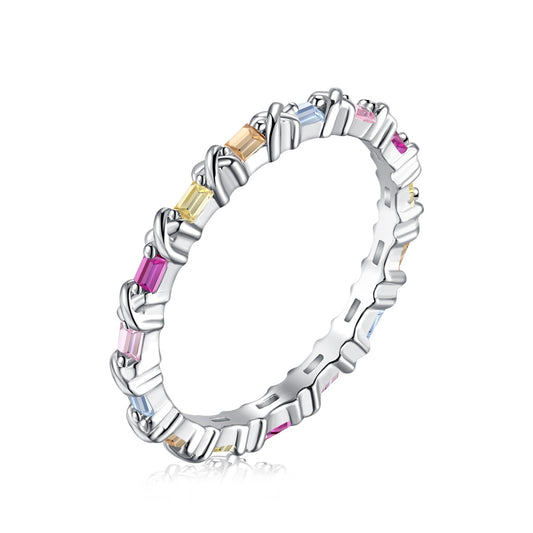 [Hevara Jewelry]Charming Colorful Round Cut Daily Ring
