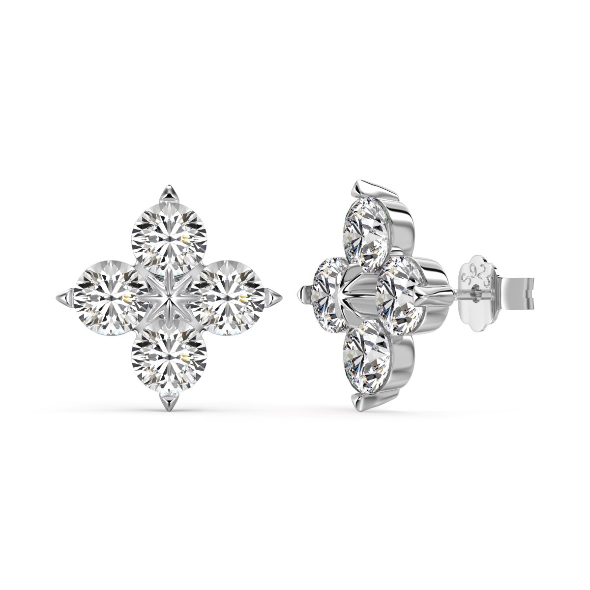 [Hevara Jewelry]Four-Leaf Clover Eight-Pointed Star Earrings