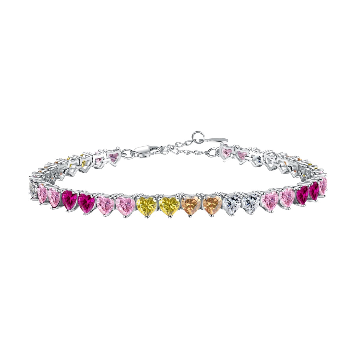 [Hevara Jewelry]Luxurious Colorful Romantic Heart Shape Lover Bracelet