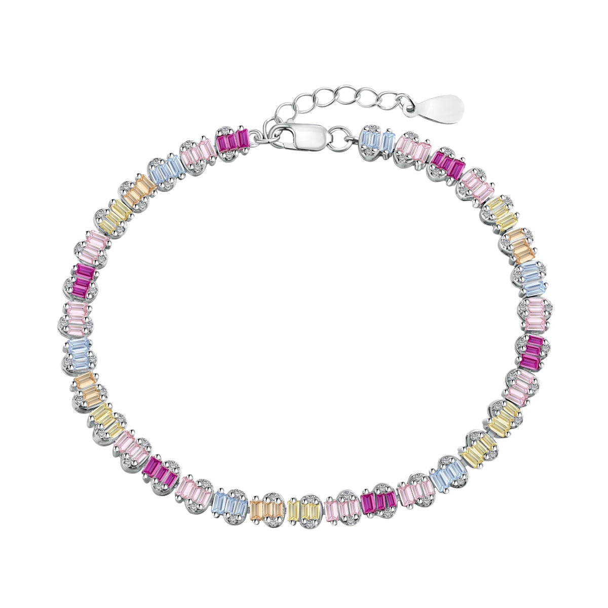 [Hevara Jewelry]Delicate Colorful Emerald Cut Party Bracelet
