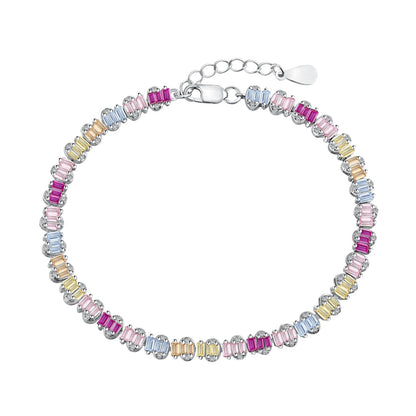 [Hevara Jewelry]Delicate Colorful Emerald Cut Party Bracelet