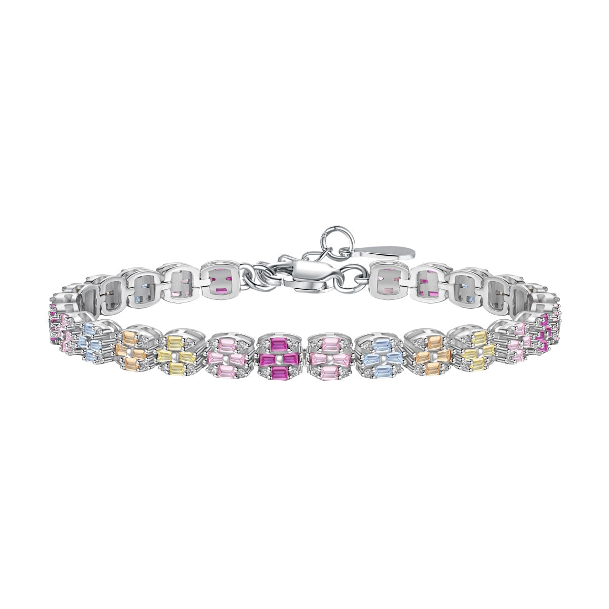 [Hevara Jewelry]Delicate Colorful Emerald Cut Daily Bracelet