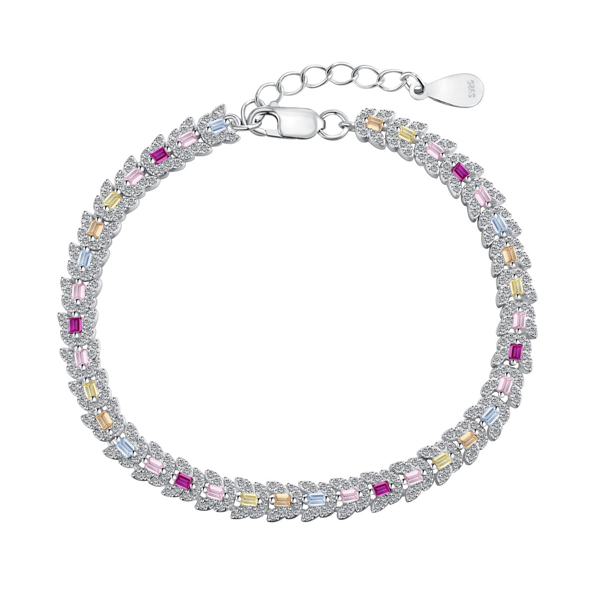 [Hevara Jewelry]Delicate Colorful Multi Cut Daily Bracelet