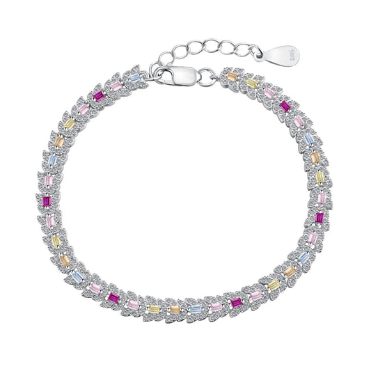 [Hevara Jewelry]Delicate Colorful Multi Cut Daily Bracelet