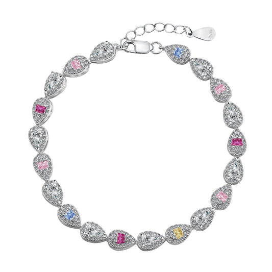 [Hevara Jewelry]0.25 Carat Radiant Water Drop Shape Daily Bracelet