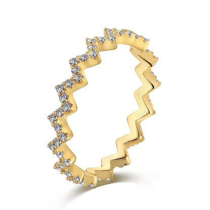 [Hevara Jewelry]Delicate Enchanting Wave Shape Daily Ring
