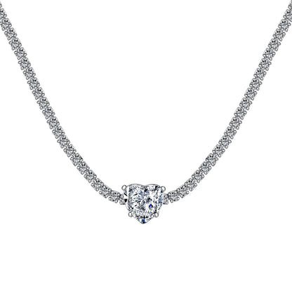 [Hevara Jewelry]2.0 Carat Sparkling Tennis Heart Cut Necklace