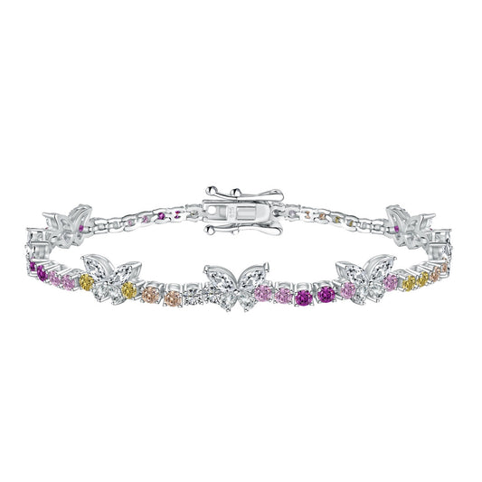 [Hevara Jewelry]Ornate Colorful Butterfly Shape Round Cut Daily Bracelet