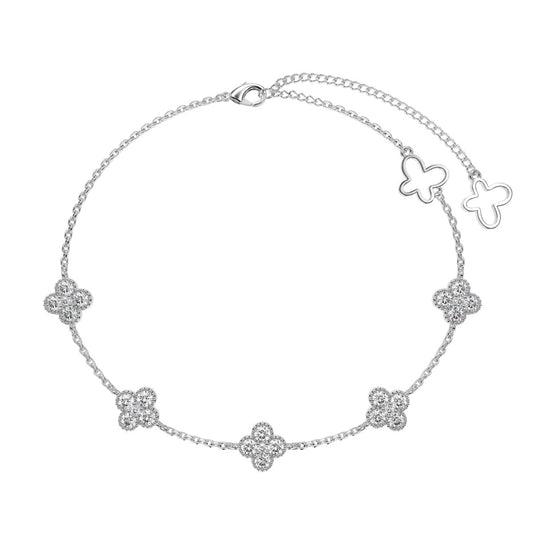 [Hevara Jewelry]Four-Leaf Clover Hollow Butterfly Bracelet