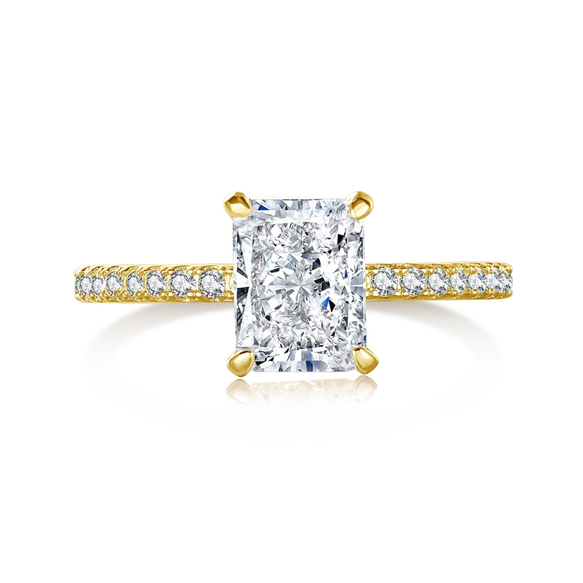 [Hevara Jewelry]2.0 Carat Dazzling Sparkling Radiant Cut Party Ring