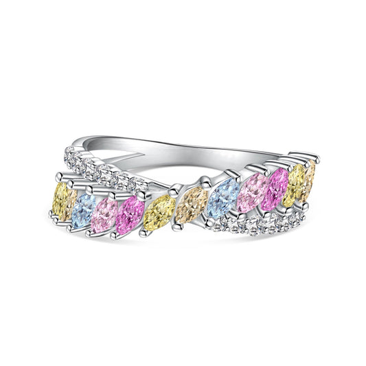 [Hevara Jewelry]Unique Colorful Marquise Cut Daily Ring