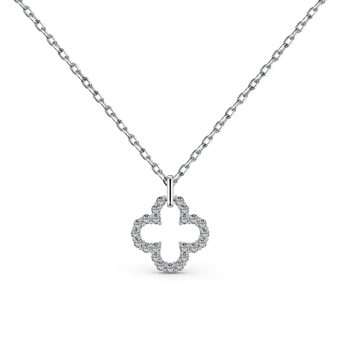 [Hevara Jewelry]Four-Leaf Clover Hollow Design Exquisite Necklace