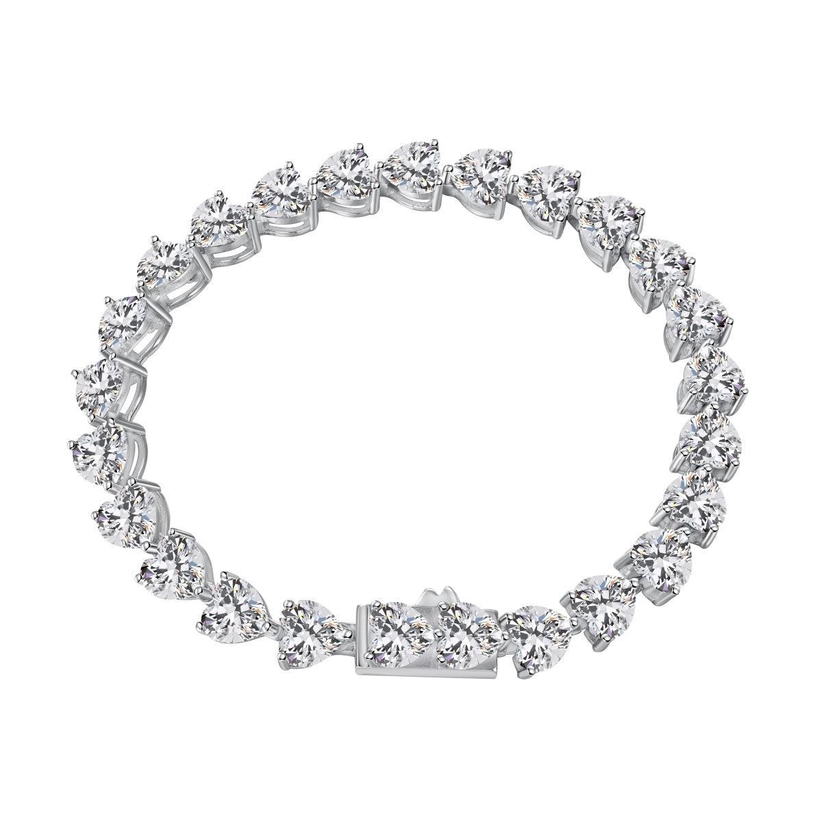 [Hevara Jewelry]0.75 Carat Elegant Romantic Heart Shape Lover Bracelet