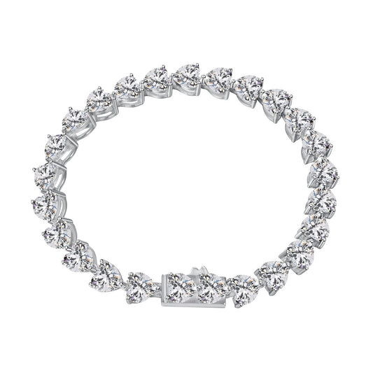 [Hevara Jewelry]0.75 Carat Elegant Romantic Heart Shape Lover Bracelet