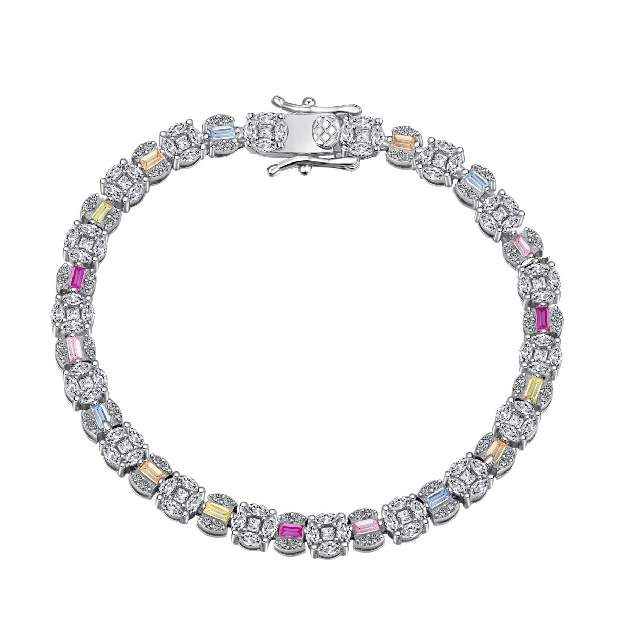 [Hevara Jewelry]Dazzling Radiant Multi Cut Daily Bracelet