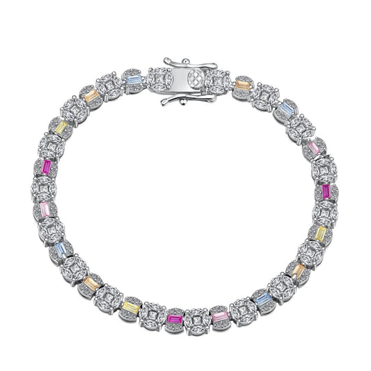 [Hevara Jewelry]Dazzling Radiant Multi Cut Daily Bracelet