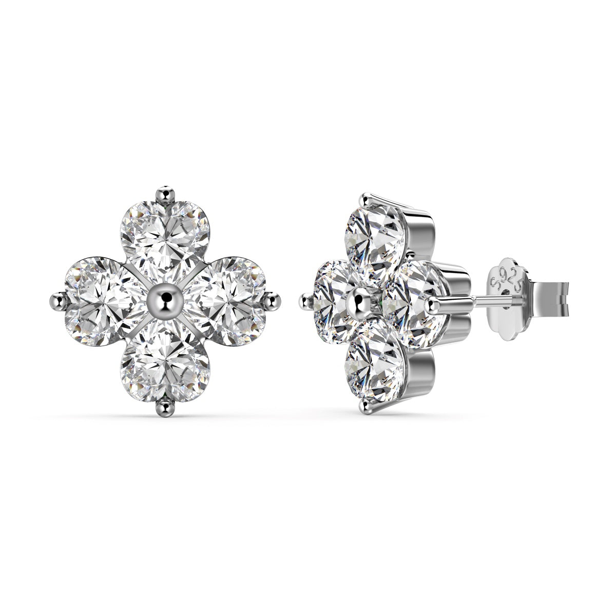 [Hevara Jewelry]Four-Leaf Clover Ball Earrings