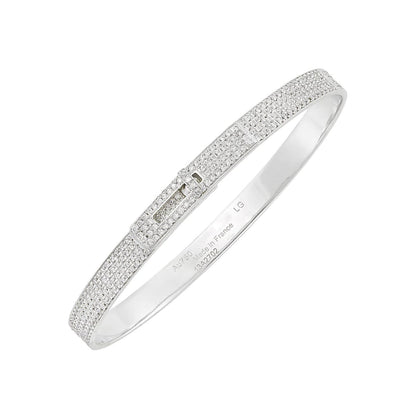 [⭐Hevara Jewelry]HM KELLY BRACELET IN SILVER AND FULL PAVE DIAMOND