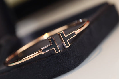 [Hevara Jewelry]T BRACELET 1.8MM ONYX PINK GOLD
