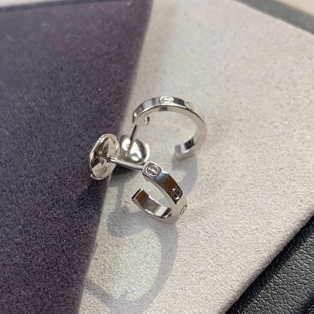 [⭐Hevara Jewelry]LOVE EARRINGS 2.65MM SILVER