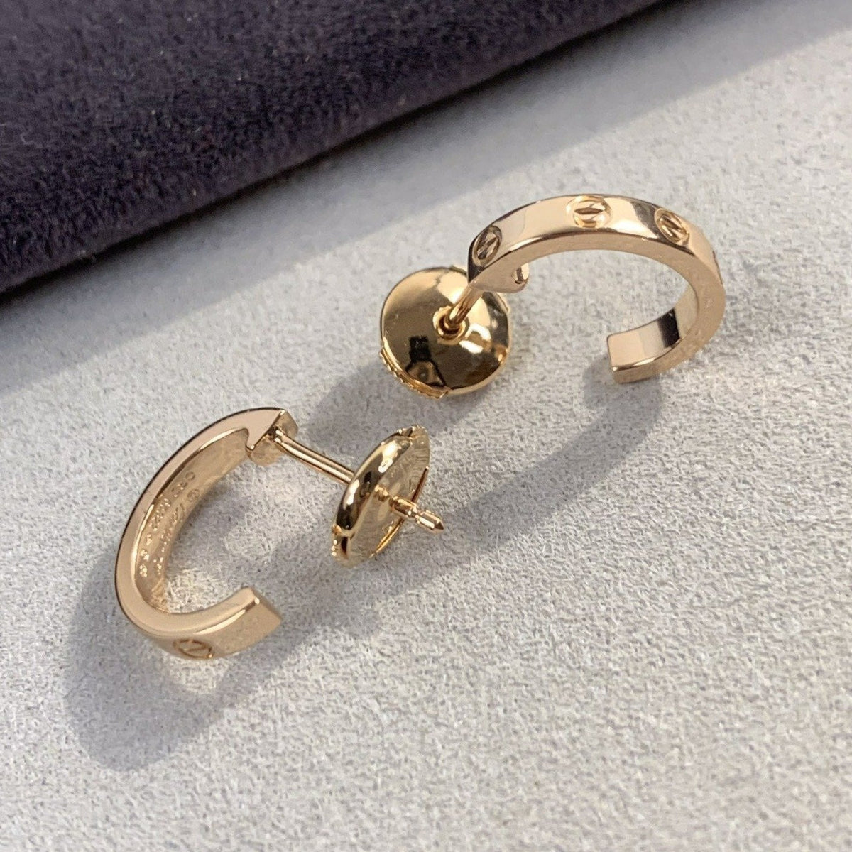 [⭐Hevara Jewelry]LOVE EARRINGS 2.65MM PINK GOLD
