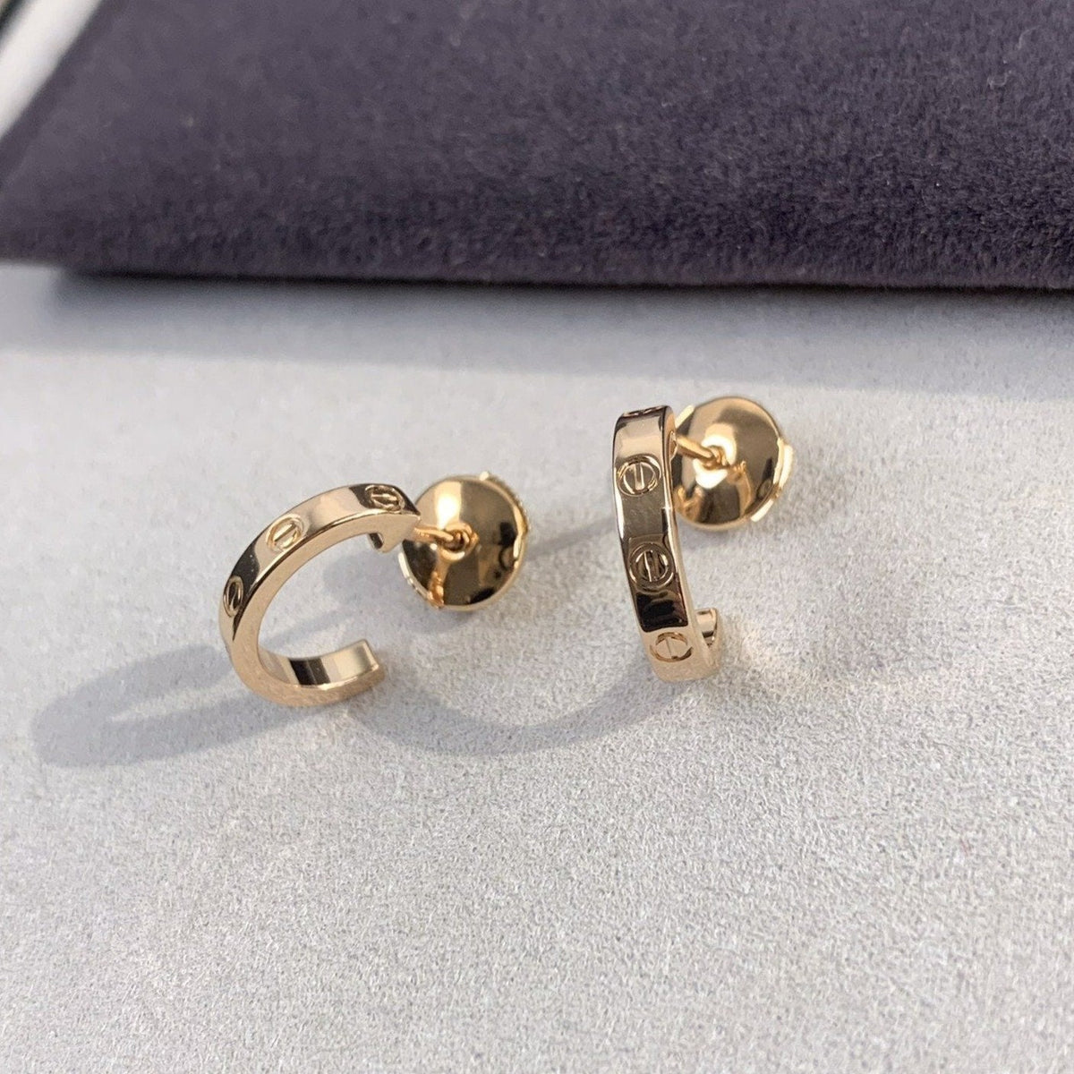 [⭐Hevara Jewelry]LOVE EARRINGS 2.65MM PINK GOLD