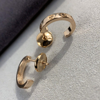 [⭐Hevara Jewelry]LOVE EARRINGS 2.65MM PINK GOLD